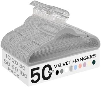 SONGMICS Velvet Hangers 50 Pack, Non-Slip Clothes Hangers, Space-Saving