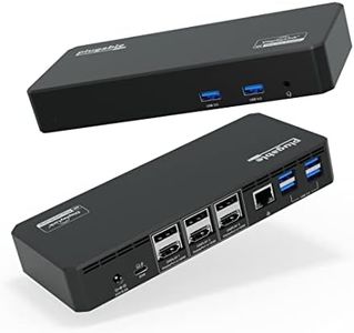 Plugable 12-in-1 USB C Triple Monitor Docking Station, Triple 4K Displays with 3X HDMI or 3X DisplayPort, Compatible with Mac, Windows, Thunderbolt, USB4, USB-C (60W PD, 6X USB Ports, Ethernet)