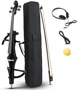 Ktaxon Foldable Electric Cello 4/4 Full Size Silent Cello with Portable Bag, Stereo Headphones, Premium Cable & Rosin, Professional Bow and Bridge for Adult Beginner(Foldable Z Style)