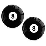 Mototo 2 Pack Billiard #8 Ball Regulation Size 2-1/4" Practice Training Pool Table Billiard Replacement for Games & Sports