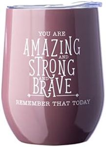 DIVERSEBEE Inspirational Thank You Gifts for Women, Mom, Sister, Wife, Girlfriend, Coworker, Best Friend, Encouragement Birthday Wine Gifts - Insulated Wine Tumbler Cup with Lid 12oz(Mauve)