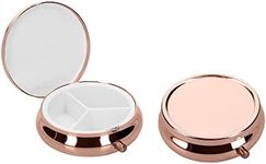 kwmobile 3 Compartment Pill Box - Set of 2X Stainless Steel Travel Box Organizer for Tablets and Prescriptions - Rose Gold