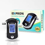 ESSPRON Professional Digital Breath Alcohol Tester Breathalyzer AT6000 Alcohol Breath Tester Alcohol Detector with 5 Mouthpieces