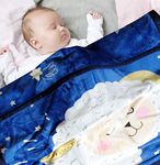 MOM CARE Fleece Winter Blanket for Newborn Baby Extra Soft Warm Fluffy Cozy Double Layered (Pack of 1)(Blue Checks)