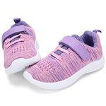 nerteo Cute Toddler Shoes Girls Kids Tennis Walking Shoes Sport Running Sneakers Purple/Pink 6 M US Toddler