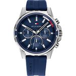 Tommy Hilfiger Analogue Multifunction Quartz Watch for Men with Blue Silicone Bracelet - 1791791