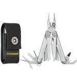 Leatherman 2H Wave+ - Heavy-duty multipurpose multi-tool with 18 tools including full-size lockable blades, regular and needlenose pliers and wire cutters, DIY tool made in the USA, in stainless steel