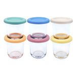 Elk and Friends 4oz Borosilicate Glass Baby Food Storage Jars with Silicone Lid | Strong Glass | Set of 6 | Microwave, Oven & Dishwasher Safe | Infant and Babies