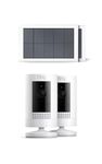 Ring Outdoor Camera Solar (Stick Up Cam) | Outdoor Security Camera with solar panel, 1080p video, Two-Way Talk, Wifi| alternative to CCTV system | 30-day free trial of Ring Subscription | 2 Cameras