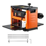 Uargd 13-Inch Thickness Planer with Three Blades, 2000W Motor, Dual Rollers, and Safety Features for Woodworking on Various Materials