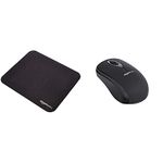 Amazon Basics Gaming Computer Mouse Pad - Black & AmazonBasics Wireless Computer Mouse with Nano Receiver