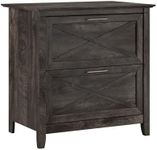 Bush Furniture Key West 2 Drawer Lateral File Cabinet, Dark Gray Hickory