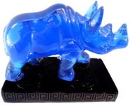 Feng Shui Blue Double Horns Rhinocero Statue Figurine- Anti Burglary ( with a Betterdecor Gift Bag)