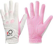 FINGER TEN Golf Gloves Ladies Left Hand with Non Slip Palm All Weather Soft Value Pack, Women Golf Glove Rain Grip Weathersof Flexible (S, 1 Pack (Worn on Right Hand)