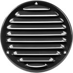 5 Inch / 125 mm Black Vent Cover - Metal Round Soffit Vent - Air Vent Louver - Grille Cover - Built-in Screen Mesh - HVAC Ventilation (5'' Inch, Metal - Black)