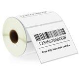 True-Ally 100x75 Direct Thermal (DT) Barcode Label Sticker - 4 x 3 inches - 100mm x 75mm - 500 Labels Per Roll - White Self Adhesive Sticker for Printing Barcoding (1 Roll Per Pack(500Labels))