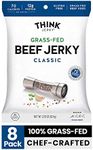 Think Jerky, Classic Beef Jerky (2.2 Ounce Bags, Pack of 8 Bags) - Delicious Chef Crafted Jerky, Grass-Fed Beef Jerky, Gluten Free, No Antibiotics or Nitrates - Healthy Protein Snack, Low Calorie and Low Fat