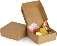 Kurtzy 50 Pack Brown Kraft Gift Boxes - Box Measures 12 x 12 x 5cm (4.72 x 4.72 x 1.96 inches) - Easy Assemble Presentation Favour Box - Present Boxes for Parties, Birthdays, Weddings, Holidays