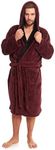 Slumber Hut® Mens Fleece Dressing Gown | Men Hooded or Shawl Bathrobe | Snuggle Winter Warm - Maroon Red - Size Large