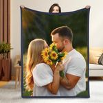 Individz Personalized Blanket with Photo Text, Custom Blanket with Photo for Adults, Customized Blanket Using My Own Photos, Birthday Memorial Gifts for Mom Dad Friends Dogs (1 Photo-2)