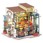 Rolife DIY Miniature Doll House Kit with Furniture for Children Adult Wooden Kits Toy (Emily's Flower Shop)