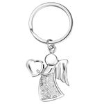 Sinmoe Driver Guardian Angel Keyring Car Metal New Driver Gifts Keyring Lucky Drive Charm Safe Keyring Ride Safe Present Travel Safe Gifts for Boyfriend Husband Biker Trucker Women Men Friend Birthday