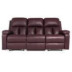 Wakefit Recliner Chair | 3 Years Warranty | Recliner Sofa, Recliner Sofa 3 Seater, Recliner Sofa Set for Living Room, Diwali Gifts, Recliners for Home Relax, Stargazer (Leatherette, Sangria Brown)