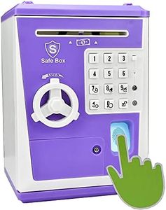 LIKE Toy Piggy Bank Safe Box Fingerprint ATM Bank ATM Machine Money Coin Savings Bank for Kids (Purple)