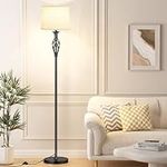Vintage Floor Lamp with Linen Shade