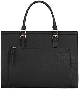 CRAZYCHIC - Sac à Main Cabas Fourre-Tout Zip Femme Grande Capacité - Lycéenne Etudiante Fille - Porte-Document Business Travail Scolaire Format A4 - Cartable Porté Epaule Bandoulière - Noir