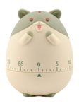 ComicSense.xyz Cute Mechanical Timer Alarm Clock - No Battery Required, Countdown Reminder Squirrel Style Portable Clock for Kitchen Cooking Study - Green