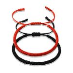 BOCHOI 2PCS Kabbalah Red String Bracelets Lucky Protection Amulet Adjustable Wish Bracelet for Women Men Family Couple Mother Daughter