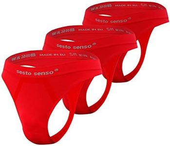Sesto Senso Hombre String Sin Costura G-Strings Sexy 3 Pack L/XL Rojo