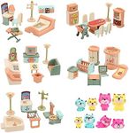 BananMelonBM 50 Pack Kids Little Dollhouse Furniture Set Toys House Big Dreams for Baby Children Girls Boys Age 3+,Miniature Accessories Educational Pretend Play Toys for Toddler