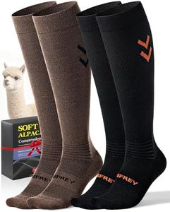 Bbfrey Soft Alpaca Compression Socks for Men & Women 18-25 mmHg - Microfiber Knit Alpaca Wool Socks for Hiking Travel Flying