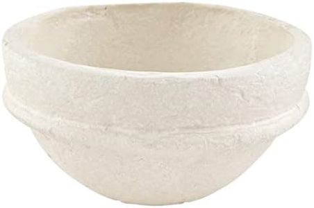 Mud Pie Paper Mache Bowl, Small, 3" x 5" Dia, White