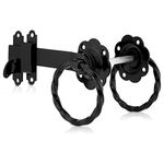 XFORT® Ring Gate Latch Twisted Black, Door Latch with Black Powder Coating to Resist Corrosion and Protect Against The Weather, Suitable for External Use As Garden Gate Latch, Shed Door Lock