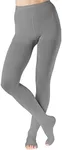 Extra Wide Womens Compression Pantyhose 20-30mmHg for Circulation - Open Toe Graduated Support Hose for Post Surgery Recovery, Lymphedema, Swelling - Gray, 4X-Large - A214GR7