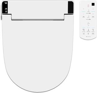 VOVO VB-6100SR Round Bidet Toilet Seat, Warm Water, LED Light, Heated Seat, White, Dryer, Stainless Steel Nozzle, Made in Korea