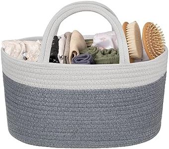 Natemia Baby Nappy Caddy Organiser - Large Portable Baby Caddy for Diapers and Wipes, Baby Basket for Newborn, Baby Storage Basket, Baby Baskets for Hampers, Gift Basket