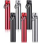 Pelopy 6 Pieces Aluminum Alloy Pocket Toothpick Holder Portable Toothpick Holder Box Toothpick Dispenser Small Toothpick Case Toothpicks Container with Keychain for Travel Picnic Purse, 3 Colors