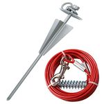 Extra Strong Dog Stake Out Spike & 10ft Weather Resistant Tie-Out Cable