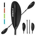 HIKULA Kayak Paddle Adjustable 4 Pieces Aluminum Shaft PP Blade Floating Comfort Non-Slip Grip 90.5inch Lightweight Paddles for Kayaking Fishing Canoeing Touring Recreation 4 Colors (Deep Black)