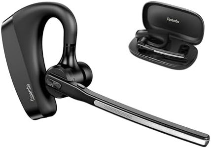 Conambo Update V5.2 Bluetooth Headset,Cuffie con microfono Bluetooth con CVC 8.0 ed ENC Riduzione del rumore per Business Office Trucker,Auricolare Bluetooth compatibile con scatola di ricarica