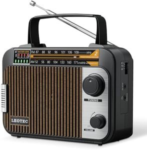 LEOTEC AM FM Radio with Bluetooth,Portable Vintage Transistor Radio Rechargeable Battery/4 AA Cell Battery Operated/Plug in Wall,AUX,Big Speaker,Headphone Small Gifts for Senior