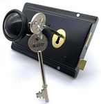 Rim Sashlock and Knob Set Black 6" Lock