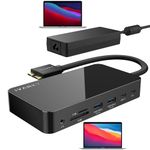 iVANKY FusionDock 1 MacBook Pro Docking Station with 150W Power Adapter, 12-in-2 Dual 4K@60Hz Monitor Dock for MacBook M1/M2/M3 Pro/Max Display Dock 2HDMI 2.0, 96W PD, 6 USB, Ethernet SD/TF Audio