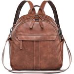 FALANKO Backpack Purse for Women, PU Leather Satchel Handbags for Women Ladies Work Office Travel Bookbag with USB Charging Port, Fashion Casual Anti-Theft Shoulder Bag fits 11inch Tablet, Brown, 11