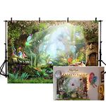 MEHOFOTO 7x5ft Photo Background Fairy Tale Enchanted Forest Birthday Party Decoration Banner Children Backdrops Props for Photography