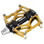 ROCKBROS Mountain Bike Pedals Non-Slip MTB Pedals Durable Lightweight Aluminum Alloy Bicycle Pedals for Mountain Bikes Commuter Bike Leisure Bikes 9/16"…